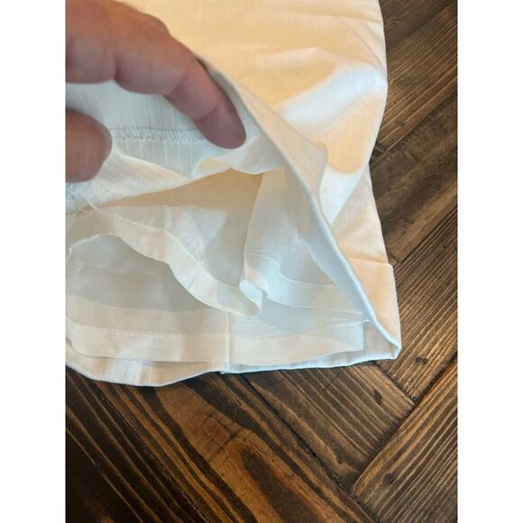 Banana Republic Cotton Silk Blend Pants Women 14 Neutral Light Academia Preppy - Picture 10 of 10